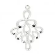Pendentif en métal gouttes 25 mm Placage argent fin x1