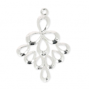 Pendentif en métal gouttes 25 mm Placage argent fin x1