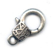 Fermoir mousqueton décoré 23 mm argenté vieilli x1|raw }}