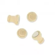 20 aimants décoratifs 13 mm supports en bois naturel