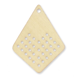 Pendentif losange en bois brut 53 mm à personnaliser ou à broder pour créations DIY