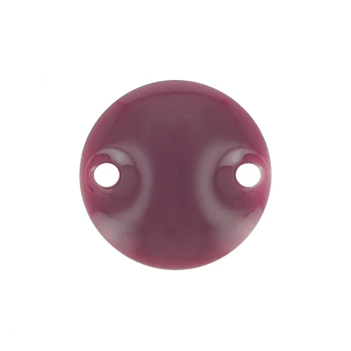Intercalaires en métal ronds 2 trous résine époxy 10 mm Violet x5