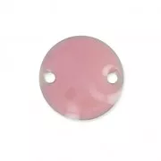 Intercalaires en métal ronds 2 trous résine époxy 10 mm Rose x5