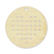 Pendentif rond/coeur en bois brut 45 mm à personnaliser ou à broder pour créations DIY|raw }}