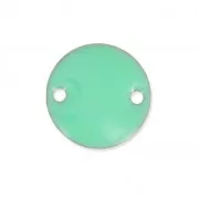 Intercalaires en métal ronds 2 trous résine époxy 10 mm Mint x5