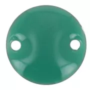 Intercalaires en métal ronds 2 trous résine époxy 10 mm - Vert emeraude x5