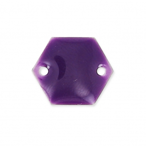 Intercalaires en métal hexagone 2 trous résine époxy 11.5 mm Violet x8