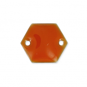 Intercalaires en métal hexagone 2 trous résine époxy 11.5 mm Terracotta x8