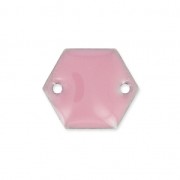 Intercalaires en métal hexagone 2 trous résine époxy 11.5 mm Rose x8