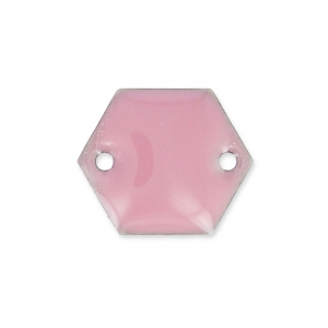 Intercalaires en métal hexagone 2 trous résine époxy 11.5 mm Rose x8