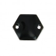Intercalaires en métal hexagone 2 trous résine époxy 11.5 mm Noir x8
