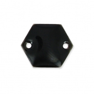 Intercalaires en métal hexagone 2 trous résine époxy 11.5 mm Noir x8