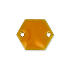 Intercalaires en métal hexagone 2 trous résine époxy 11.5 mm Moutarde x8