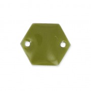 Intercalaires en métal hexagone 2 trous résine époxy 11.5 mm Kaki x8|raw }}