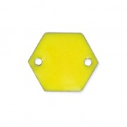 Intercalaires en métal hexagone 2 trous résine époxy 11.5 mm Jaune x8|raw }}