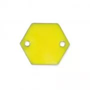 Intercalaires en métal hexagone 2 trous résine époxy 11.5 mm Jaune x8