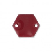 Intercalaires en métal hexagone 2 trous résine époxy 11.5 mm Bordeaux x8