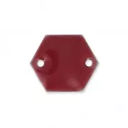 Intercalaires en métal hexagone 2 trous résine époxy 11.5 mm Bordeaux x8