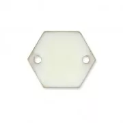 Intercalaires en métal hexagone 2 trous résine époxy 11.5 mm Blanc x8