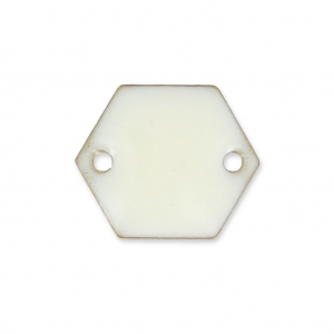 Intercalaires en métal hexagone 2 trous résine époxy 11.5 mm Blanc x8