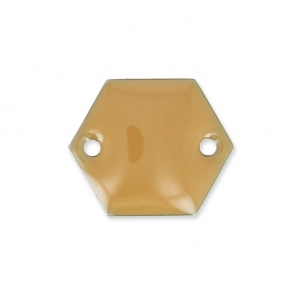 Intercalaires en métal hexagone 2 trous résine époxy 11.5 mm Beige x8