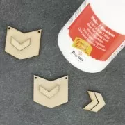 Intercalaire triangle 2 trous en bois brut à peindre ou customiser 40x18 mm