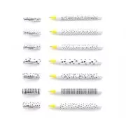 Kit de 8 stylos à billes déco design I SPY DIY motifs géométrique noir