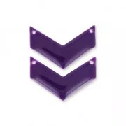 Intercalaires en métal chevron 2 trous résine époxy 29 mm Violet x2