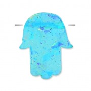 Main de Fatma percée de part en part 14 mm imitation Opale Turquoise|raw }}