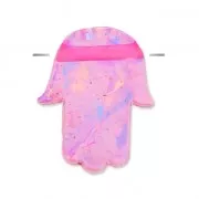 Main de Fatma percée de part en part 14 mm imitation Opale Rose