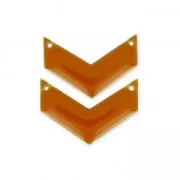 Intercalaires en métal chevron 2 trous résine époxy 29 mm Terracotta x2