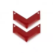 Intercalaires en métal chevron 2 trous résine époxy 29 mm - Rouge foncé x2
