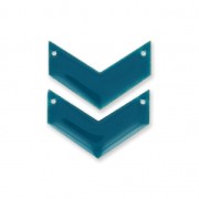 Intercalaires en métal chevron 2 trous résine époxy 29 mm Pétrole x2|raw }}