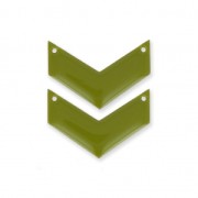 Intercalaires en métal chevron 2 trous résine époxy 29 mm Olive x2