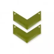Intercalaires en métal chevron 2 trous résine époxy 29 mm Olive x2