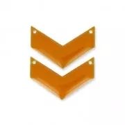 Intercalaires en métal chevron 2 trous résine époxy 29 mm Moutarde x2