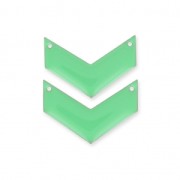 Intercalaires en métal chevron 2 trous résine époxy 29 mm Mint x2