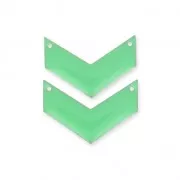 Intercalaires en métal chevron 2 trous résine époxy 29 mm Mint x2