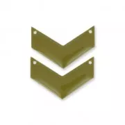 Intercalaires en métal chevron 2 trous résine époxy 29 mm Kaki x2