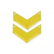 Intercalaires en métal chevron 2 trous résine époxy 29 mm Jaune x2