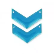 Intercalaires en métal chevron 2 trous résine époxy 29 mm Bleu x2