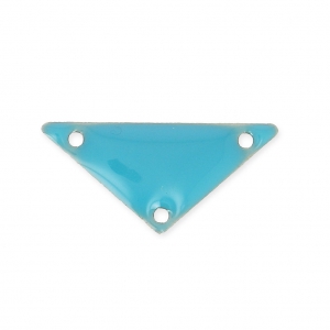 Intercalaires en métal triangle 3 trous résine époxy 20 mm G. Turquoise x5