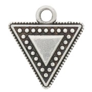 Breloque en métal triangle ethnique 15 mm Placage Argent fin vieilli x1|raw }}