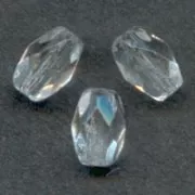 Olives facettées  6x4 mm Crystal  x25