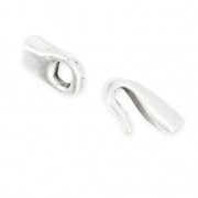 Fermoir en métal forme crochet pour lacet 5 mm Placage Argent fin vieilli x1