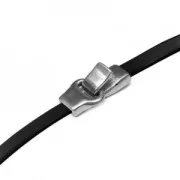 Fermoir en métal forme crochet pour lacet 5 mm Placage Argent fin vieilli x1