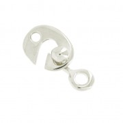 Fermoir en métal forme crochet 26x13 mm Placage Argent fin vieilli x1|raw }}