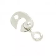 Fermoir en métal forme crochet 26x13 mm Placage Argent fin vieilli x1