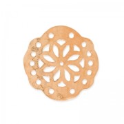 Intercalaire martelé 5 rangs décor fleur mandalas 19 mm doré rose satiné x1