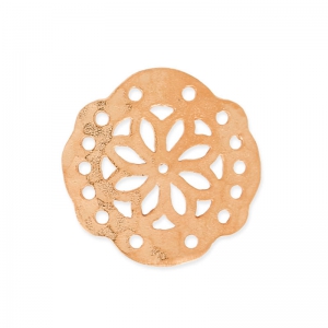 Intercalaire martelé 5 rangs décor fleur mandalas 19 mm doré rose satiné x1